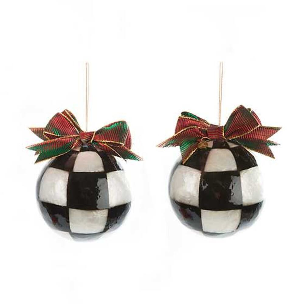MacKenzie-Childs Jester Fancy Ornaments Large Set of 3 New